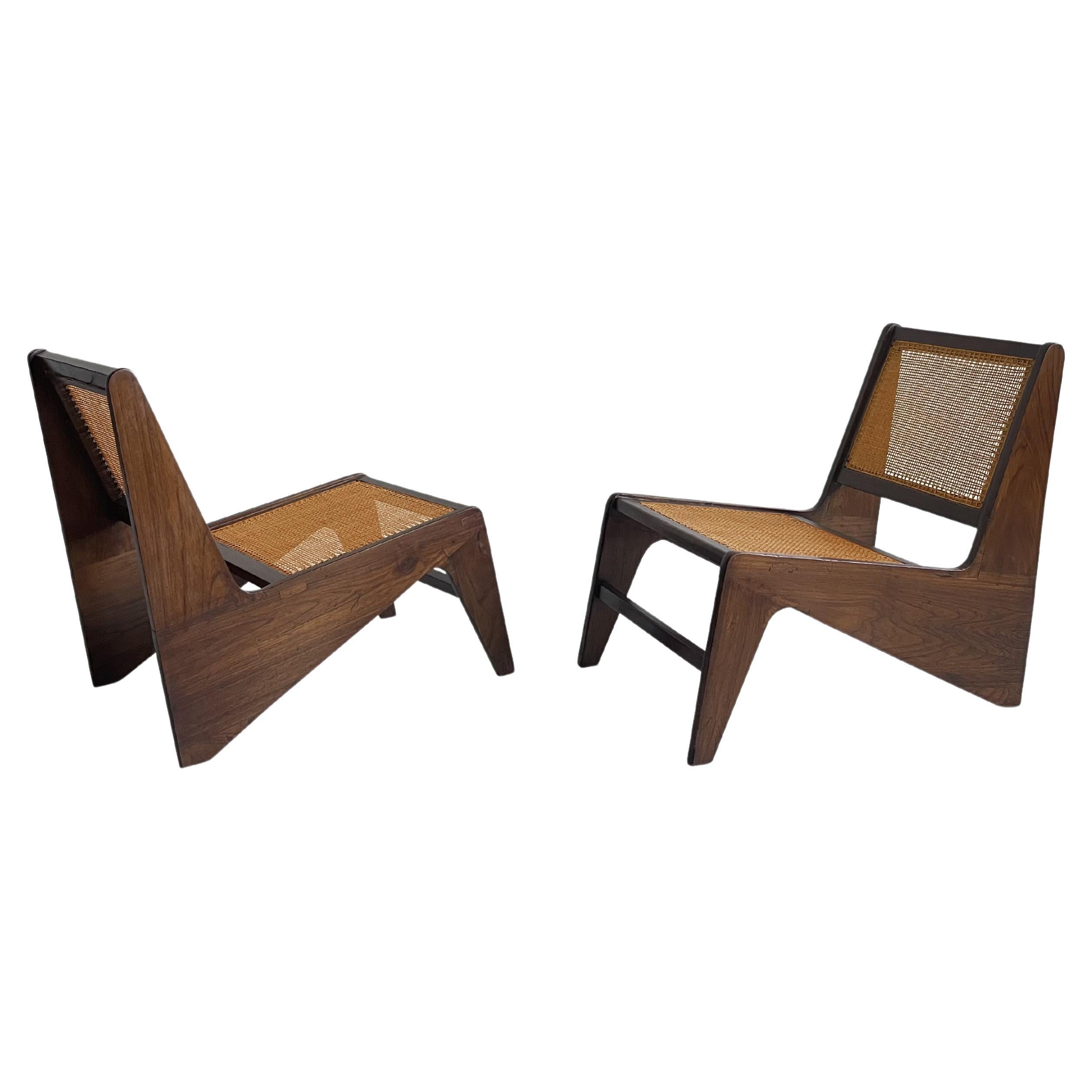 Set of 2, Pierre Jeanneret Kangaroo Chairs For Sale