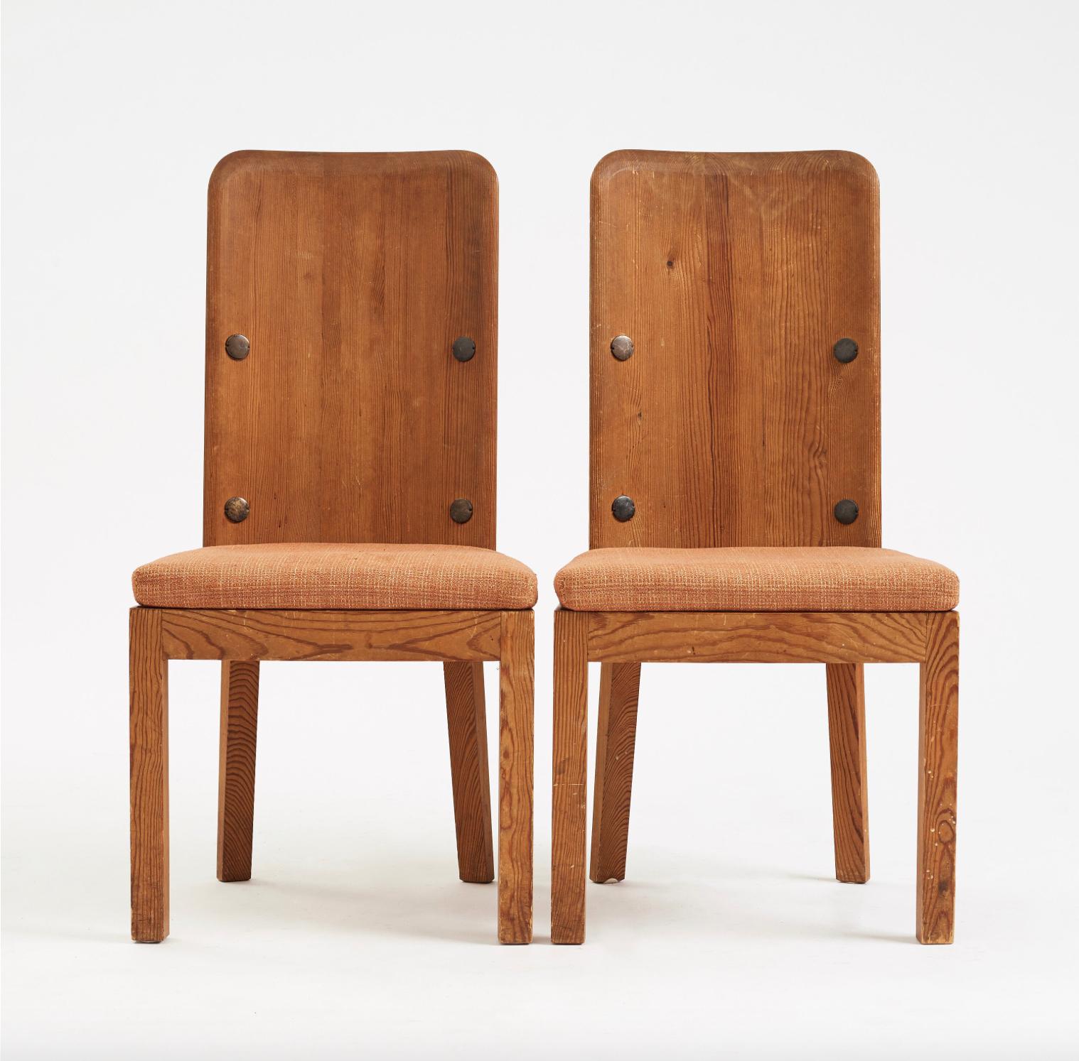 Scandinavian Modern Set of 2 Pine Chairs Axel Einar Hjorth 