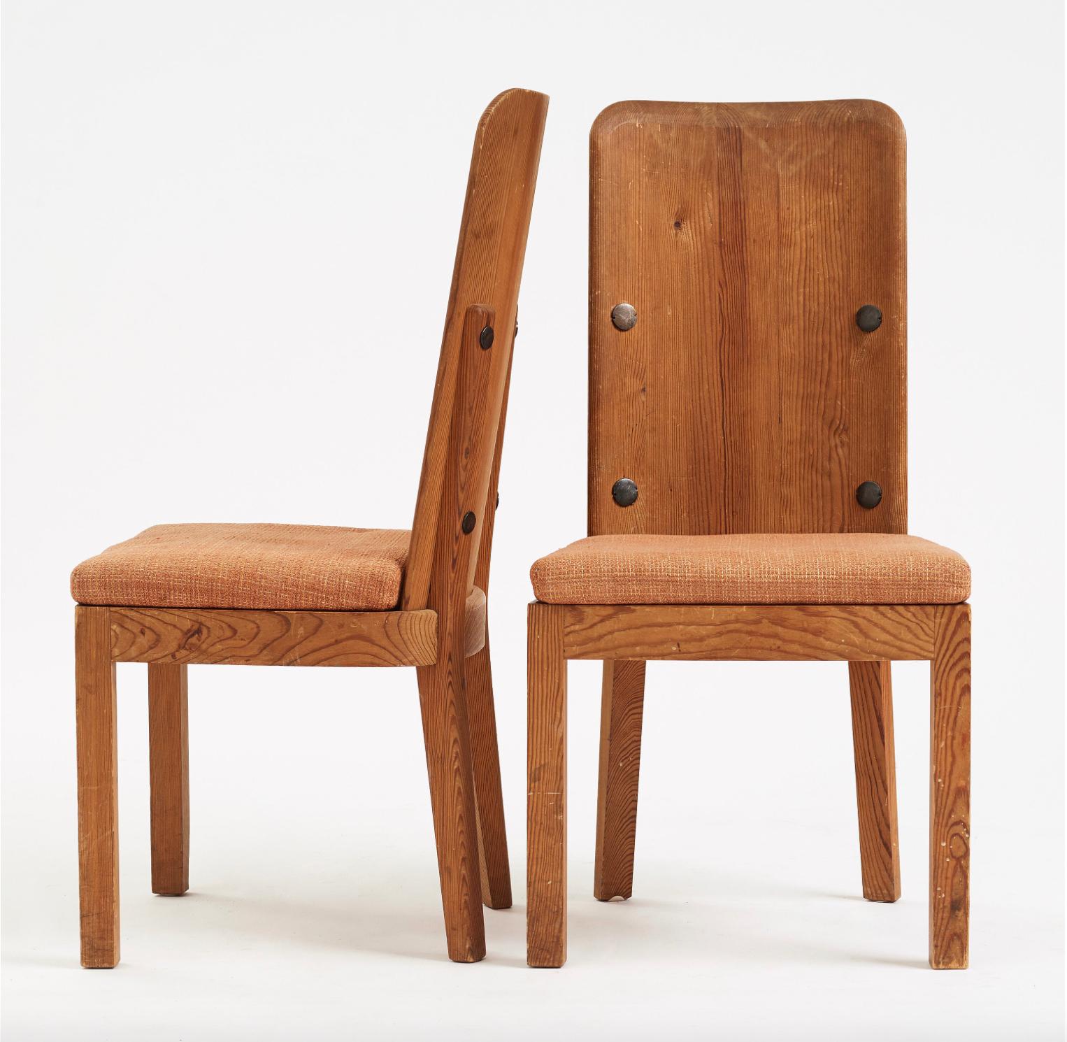 Swedish Set of 2 Pine Chairs Axel Einar Hjorth 