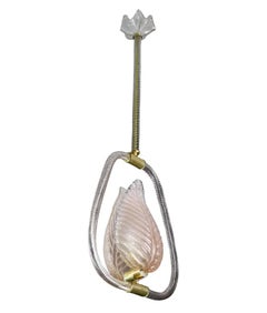 Set of 2 Pink and Trasparent Murano Glass Chandelier by Barovier e Toso, 1950s