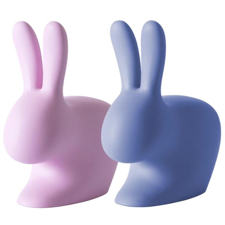 In Stock in Los Angeles, Set of 2 Pink & Blue Rabbit Chairs, Stefano Giovannoni