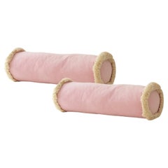 Set de 2 Cojines de terciopelo de lujo rosa hechos a mano