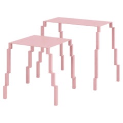 2er-Set moderne rosa Insektentische, in individuellen Farben erhältlich – Tische von oitoproducts