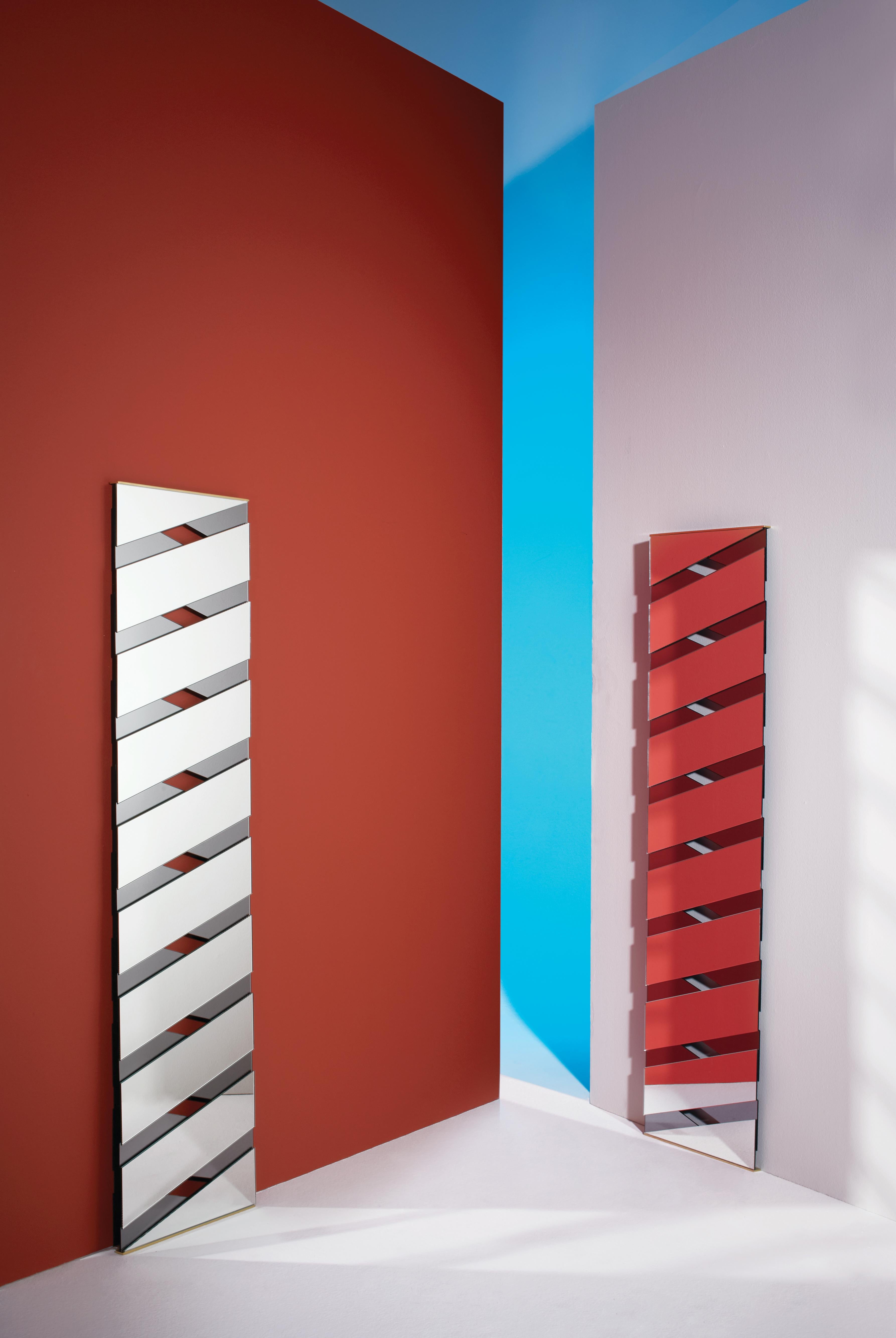 Set di 2 specchi in twill rosa di Mason Editions In condizioni Nuovo in vendita a Geneve, CH