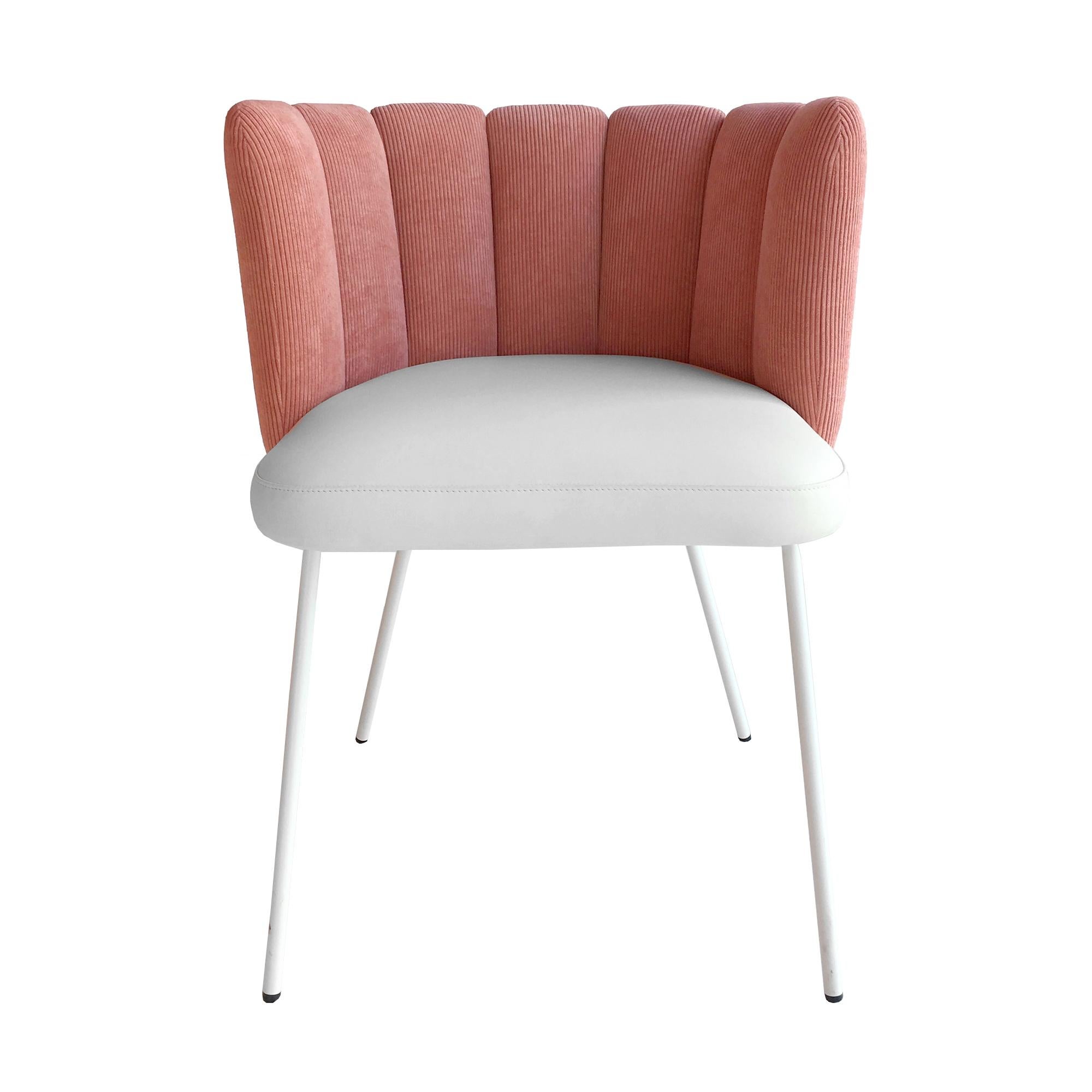 Contemporary In Stock in Los Angeles, Set of 2 Pink Velvet Gaia Armchairs