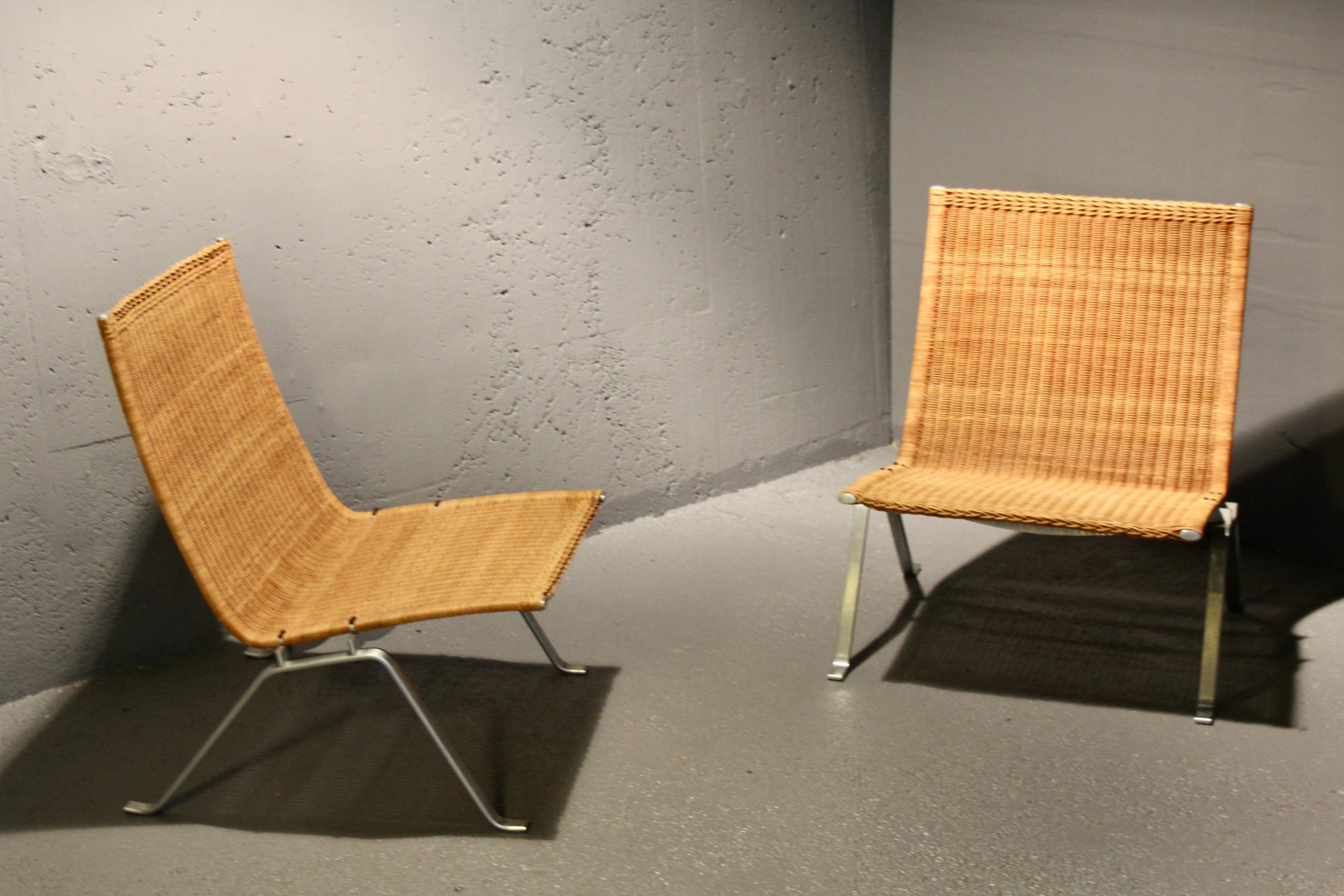 Set di 2 sedie PK 22 di Poul Kjaerholm per E. Kold Christensen, Danimarca, 1955 in vendita 2