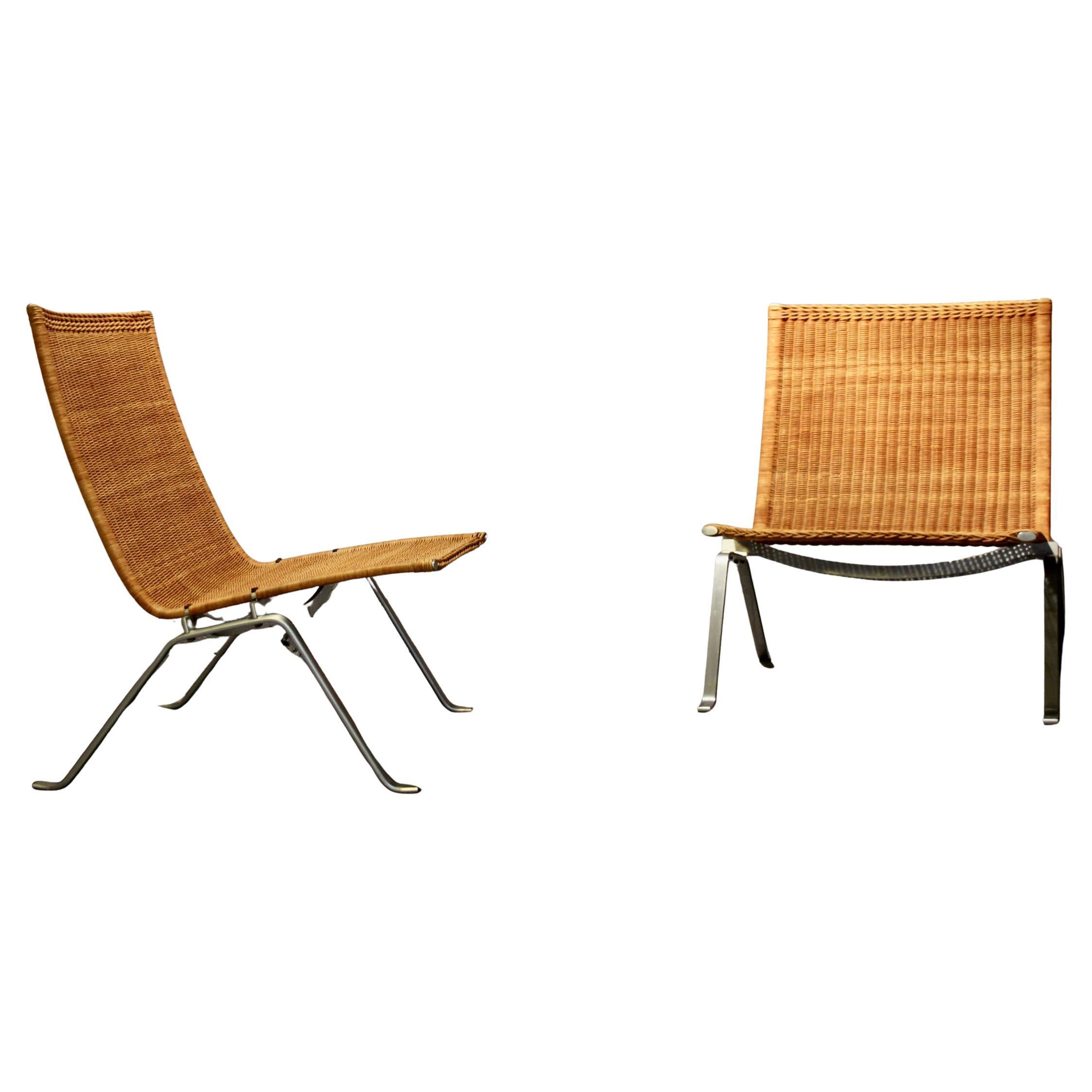 Set di 2 sedie PK 22 di Poul Kjaerholm per E. Kold Christensen, Danimarca, 1955 in vendita