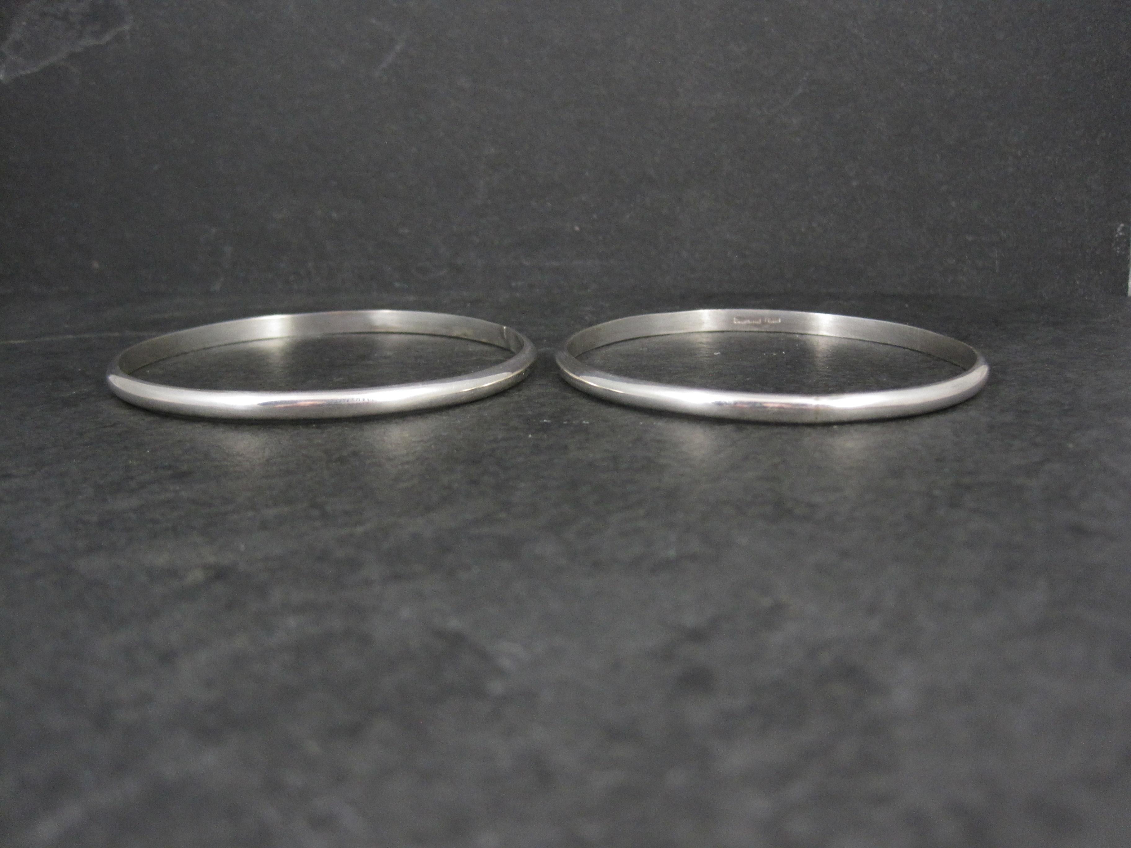 Set di 2 braccialetti semplici Navajo in argento sterling da 7,75