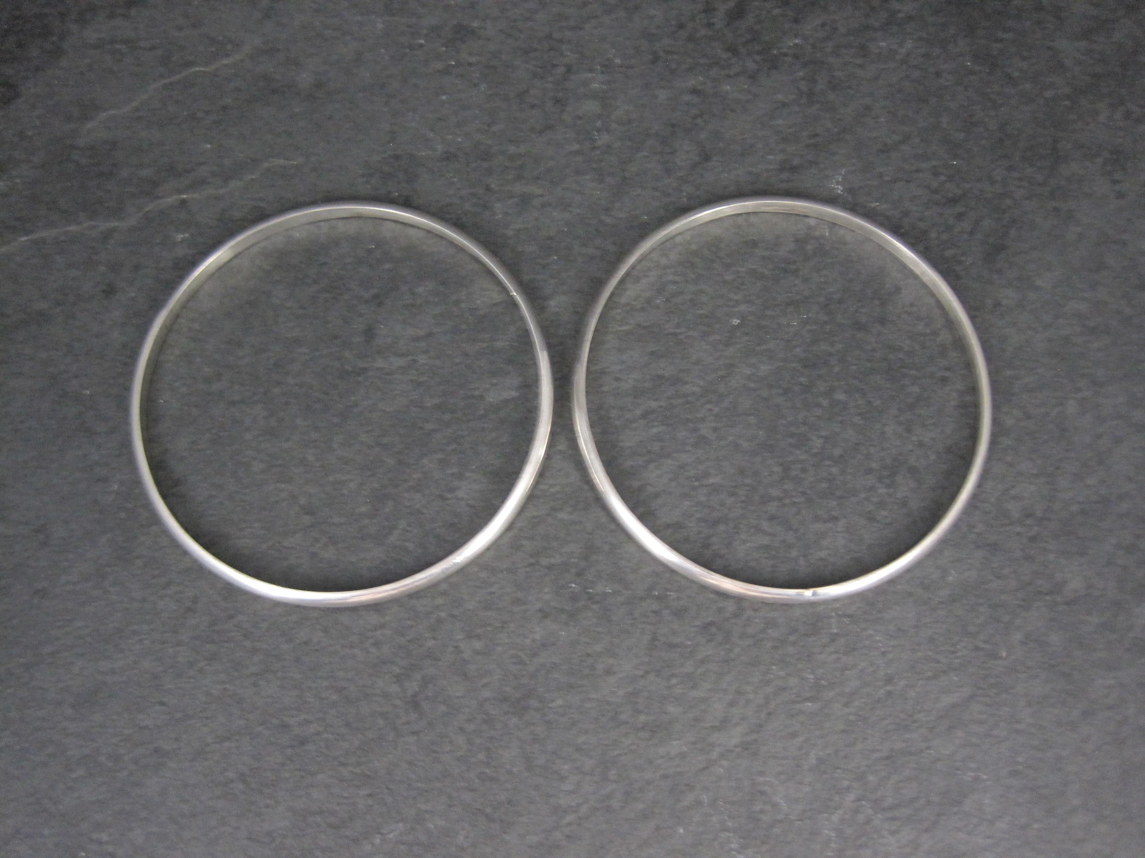 da uomo o donna Set di 2 braccialetti semplici Navajo in argento sterling da 7,75