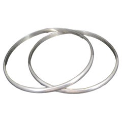 Set di 2 braccialetti semplici Navajo in argento sterling da 7,75".