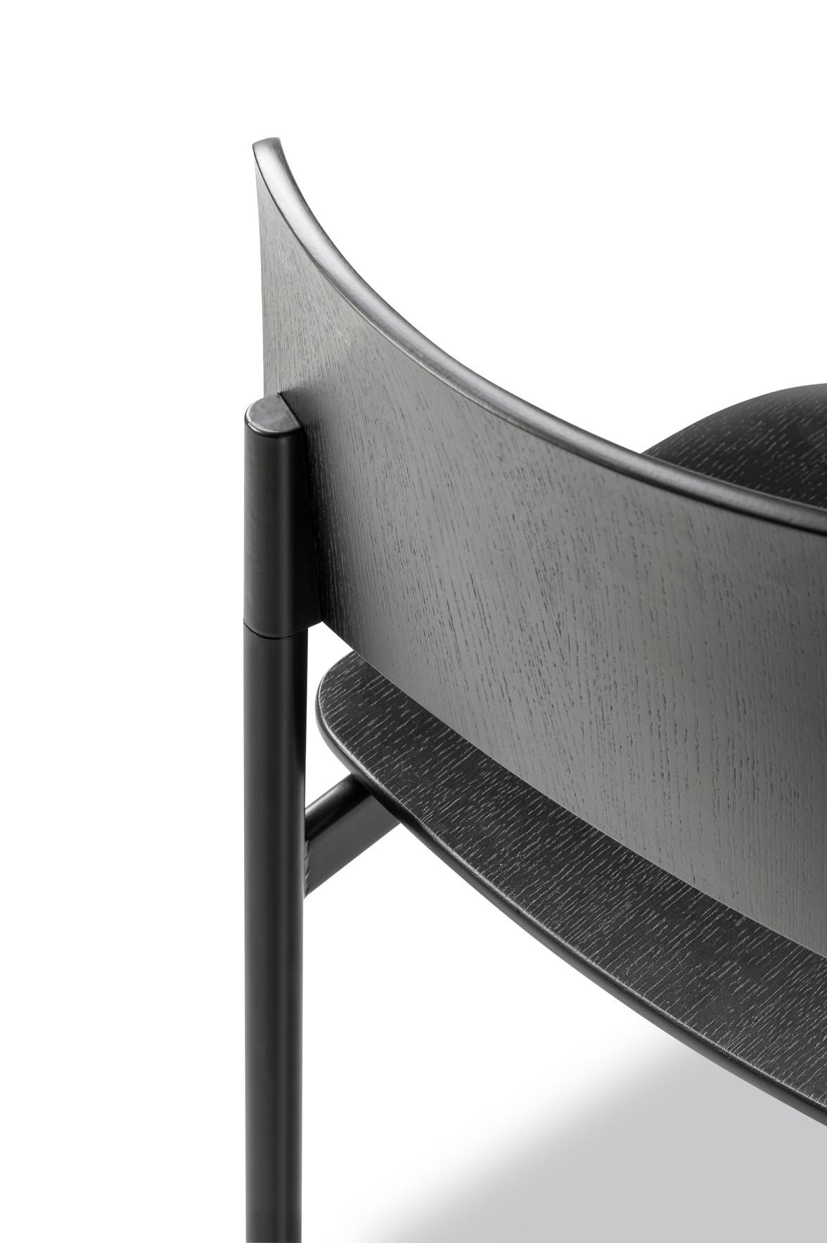 Scandinavian Modern Pair of Plan Chairs, Black Ash /Black Steel, Edward Barber & Jay Osgerby For Sale
