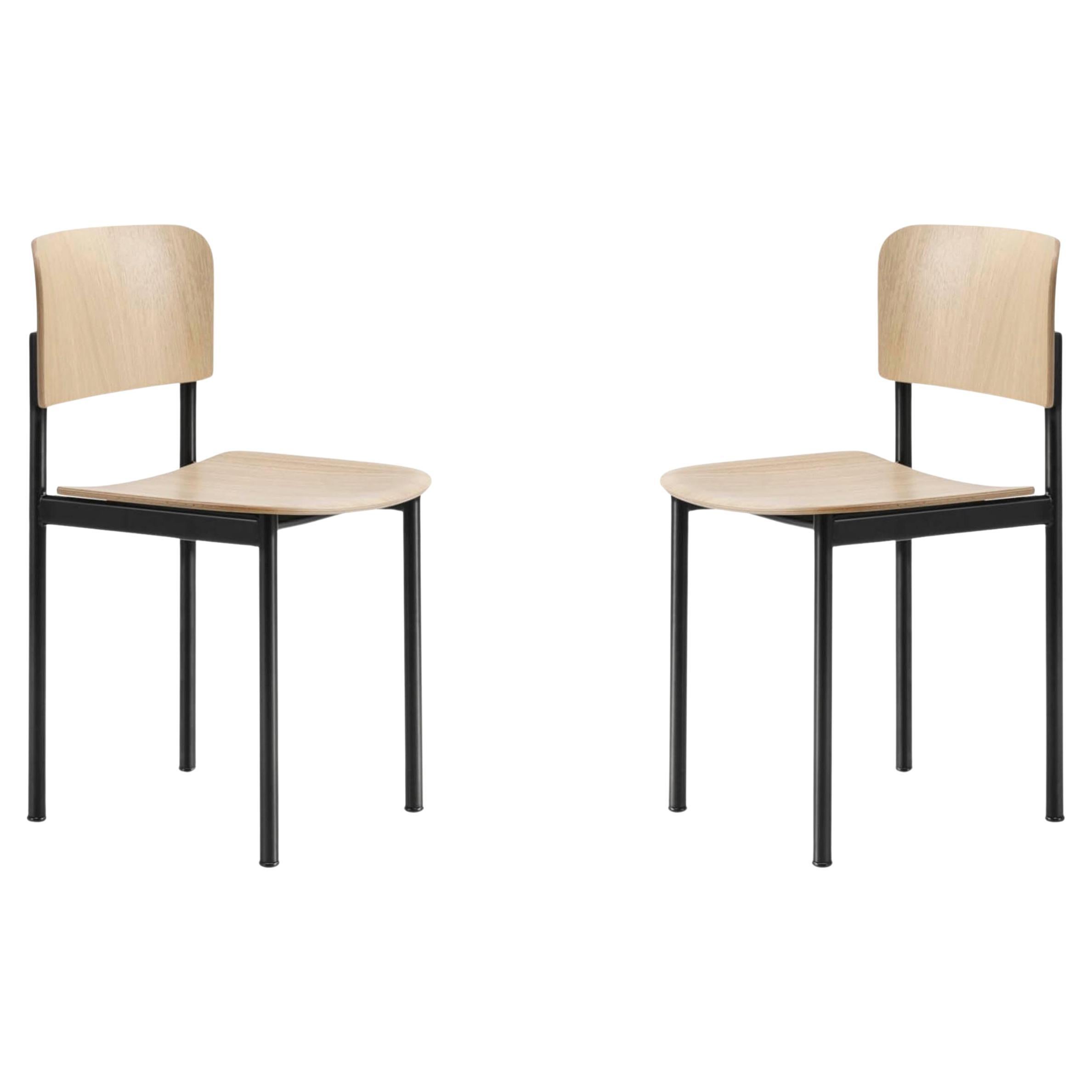 Pair of Plan Chairs, Oak/Black Steel, Edward Barber & Jay Osgerby, Fredericia For Sale
