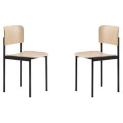 Pair of Plan Chairs, Oak/Black Steel, Edward Barber & Jay Osgerby, Fredericia