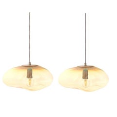 Set of 2 Planetoide Airisi Amber Iridescent Pendants by Eloa