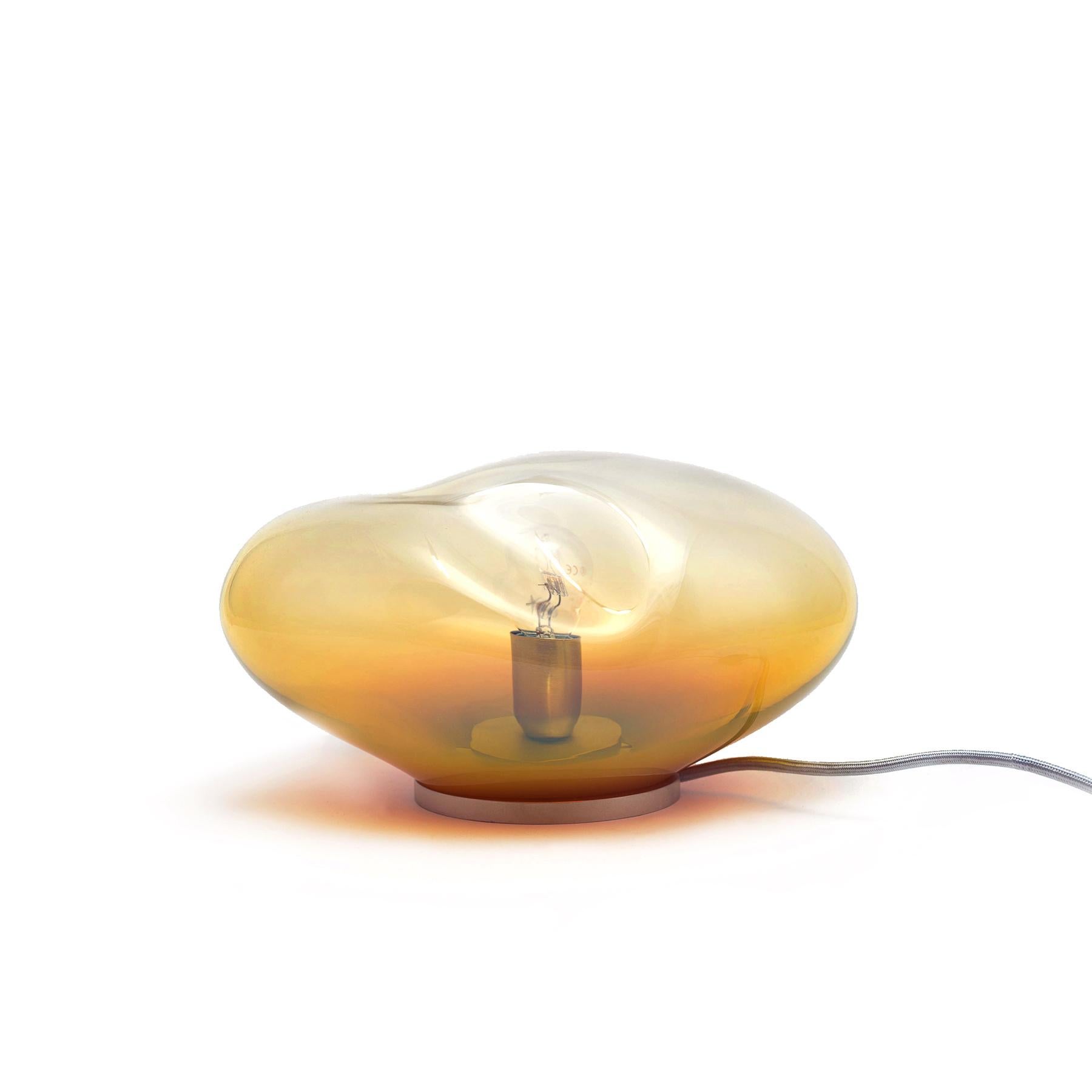 Contemporary Set of 2 Planetoide Airisi Amber Iridescent Pendants by Eloa For Sale