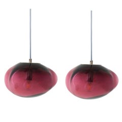 Set of 2 Planetoide Amor Red Pendants by Eloa