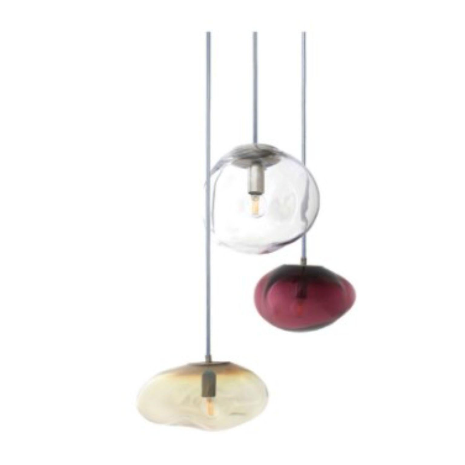 Contemporary Set of 2 Planetoide Amor Red Pendants by Eloa For Sale