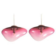 Set of 2 Planetoide Erosi Brilliant Ruby Pendants by Eloa