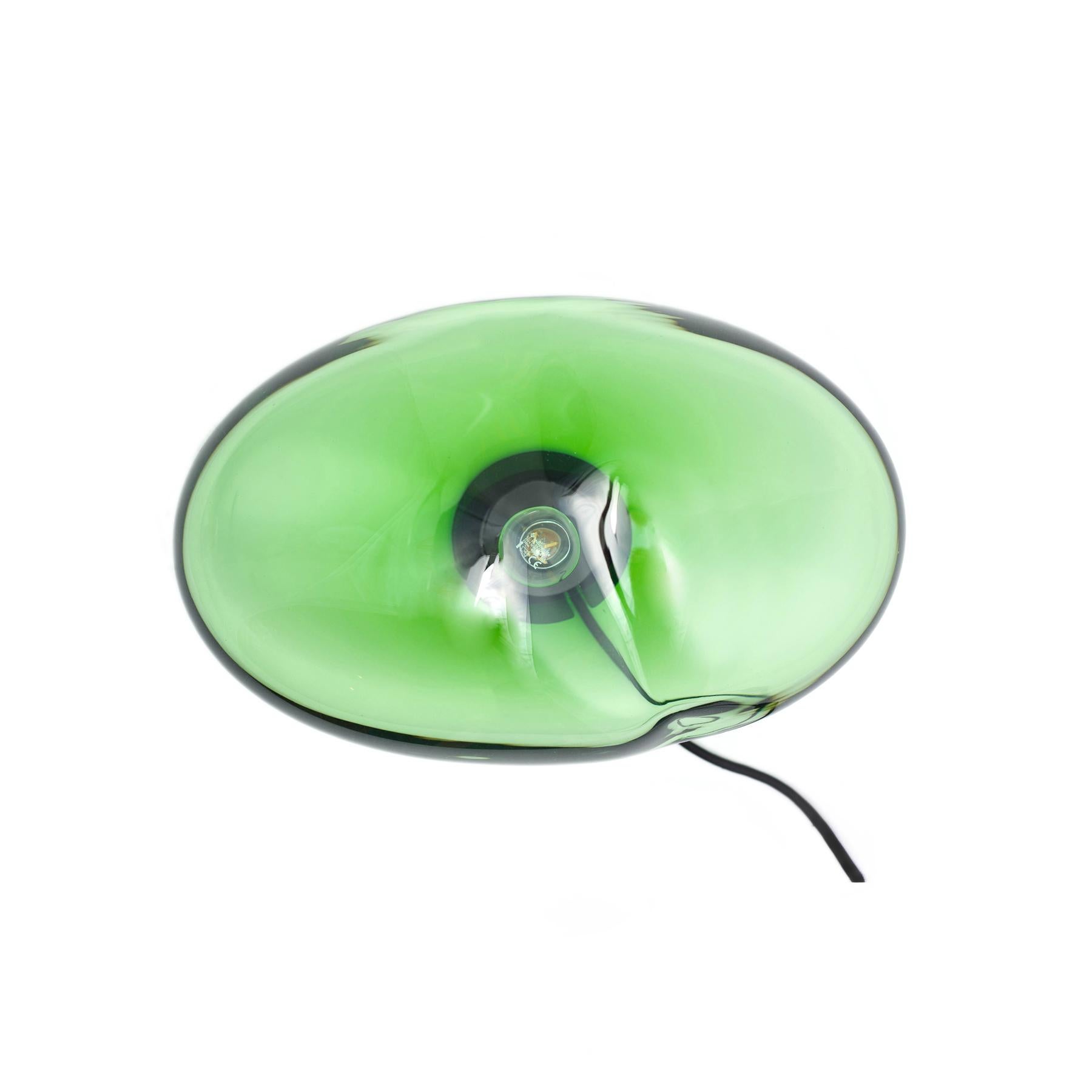Contemporary Set of 2 Planetoide Green Iridescent Pendants by Eloa For Sale