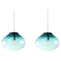 Set of 2 Planetoide Palasi Petrol Pendants by Eloa