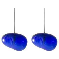 Set of 2 Planetoide Saiki Blue Pendants by Eloa