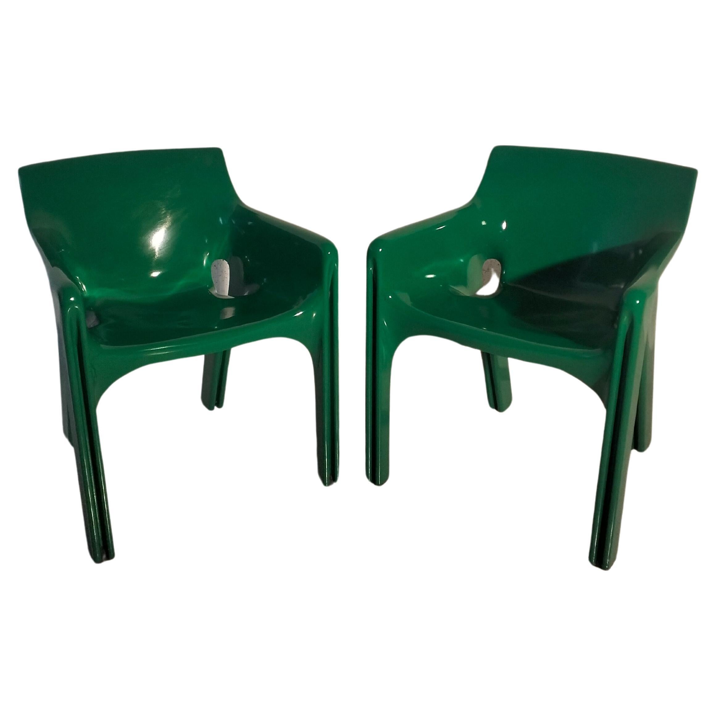Set of 2 plastic armchairs Gaudì mod. by V. Magistretti for Artemide  70's For Sale