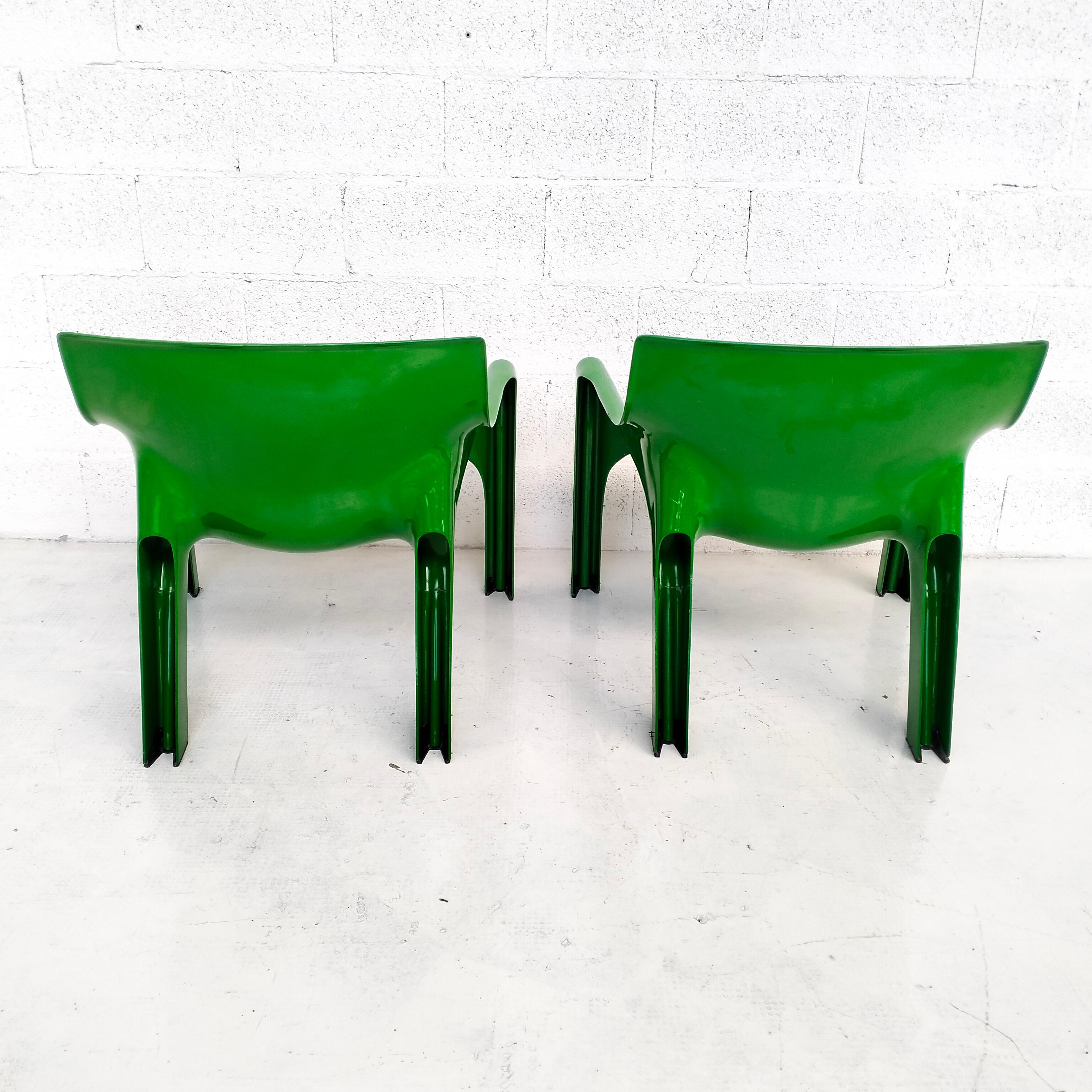 Set of 2 plastic armchairs Vicario by Vico Magistretti for Artemide  70's 1