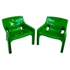 Set of 2 plastic armchairs Vicario by Vico Magistretti for Artemide  70's