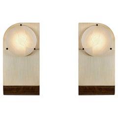 Set of 2 Polifemo Sculptural Brass and Alabaster Sconces by Silvio Mondino Studi