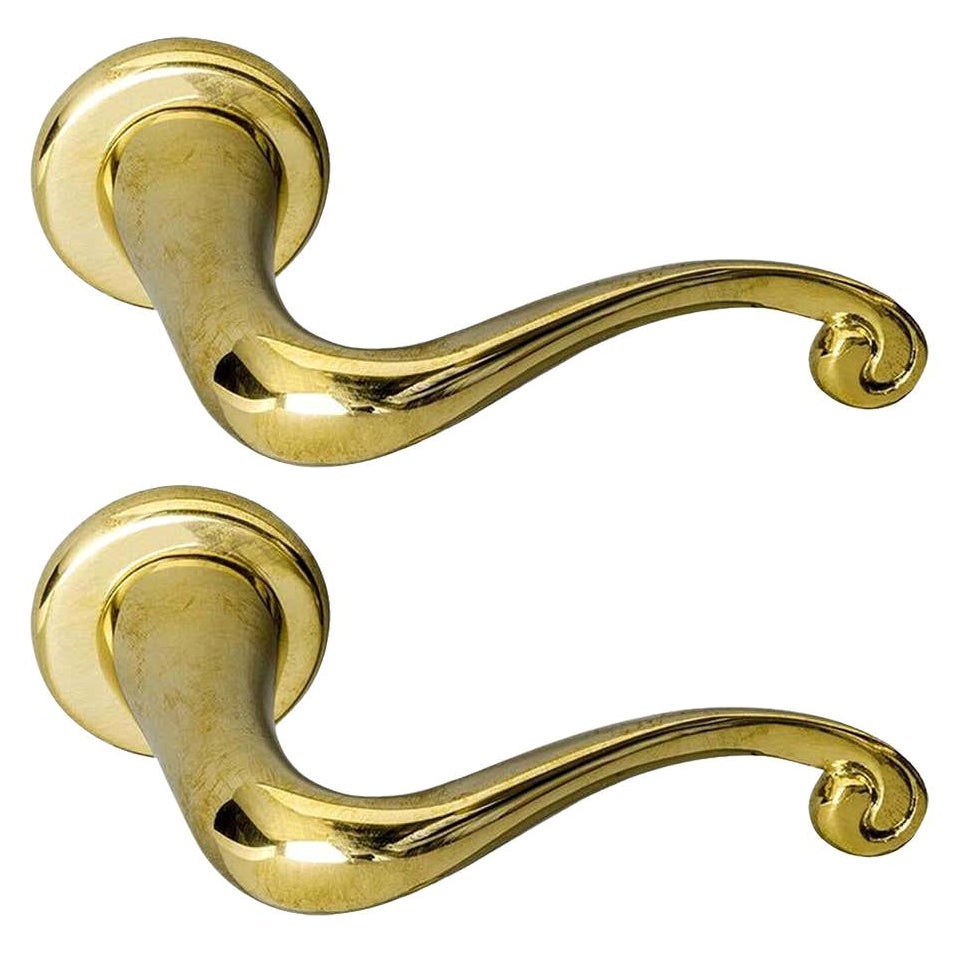 Set di 2 maniglie per porte Batlló in ottone massiccio lucidato di Antoni Gaudi