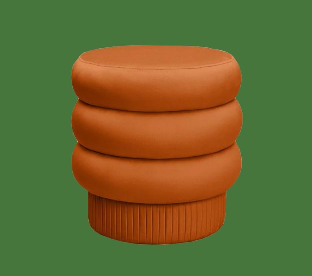 2er-Set Pompa Contemporary Skulpturale Poufs aus Samt von Houtique im Angebot 1