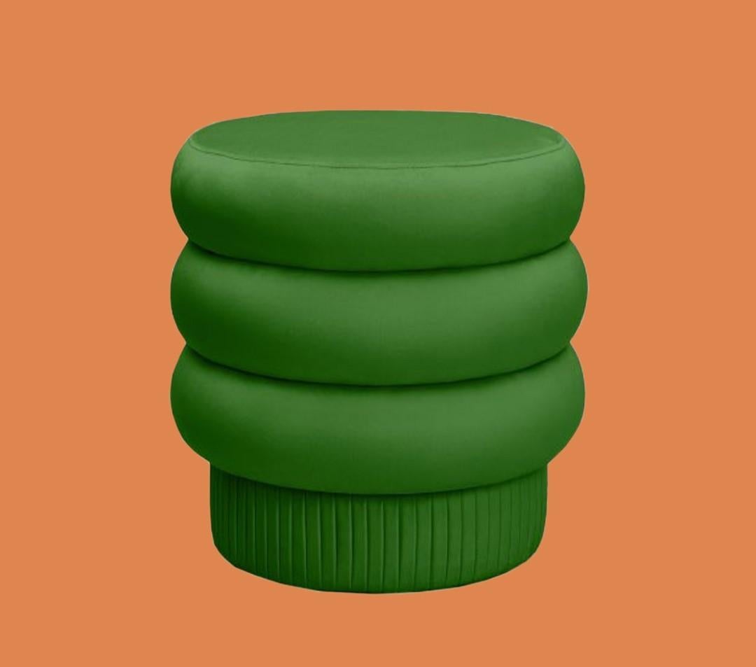 2er-Set Pompa Contemporary Skulpturale Poufs aus Samt von Houtique im Angebot 2