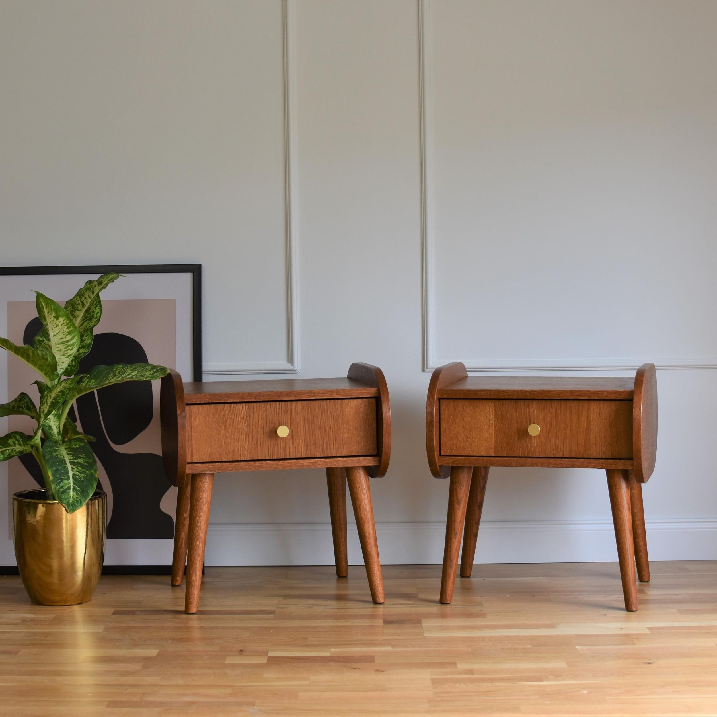 Stained Set Of 2 Pona Bedstands by Pastform For Sale