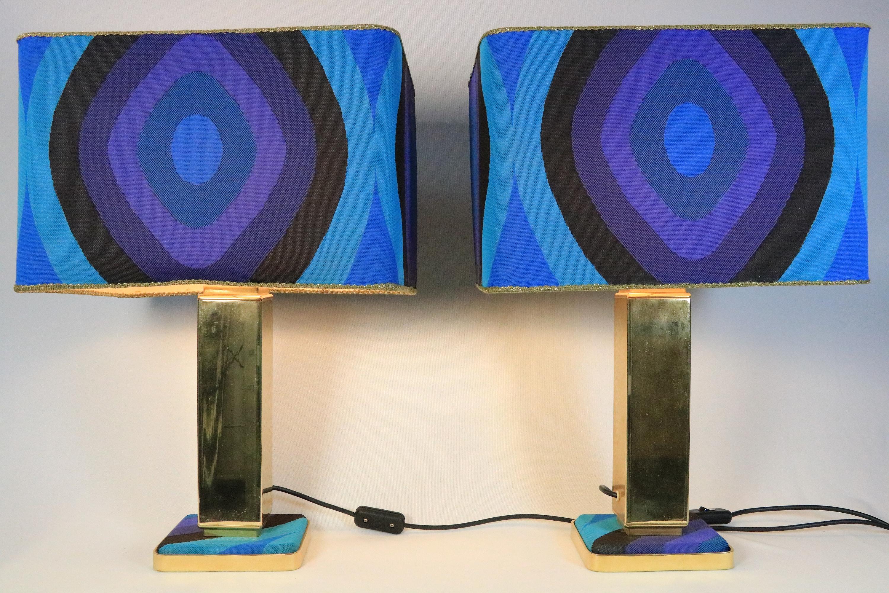 Ottone Set di 2 lampade da tavolo Pop Art, metà secolo, Germania in vendita
