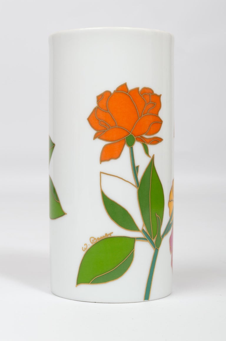 Set of 2 Porcelain Art Vases by W. Bauer for Rosenthal, Germany, circa