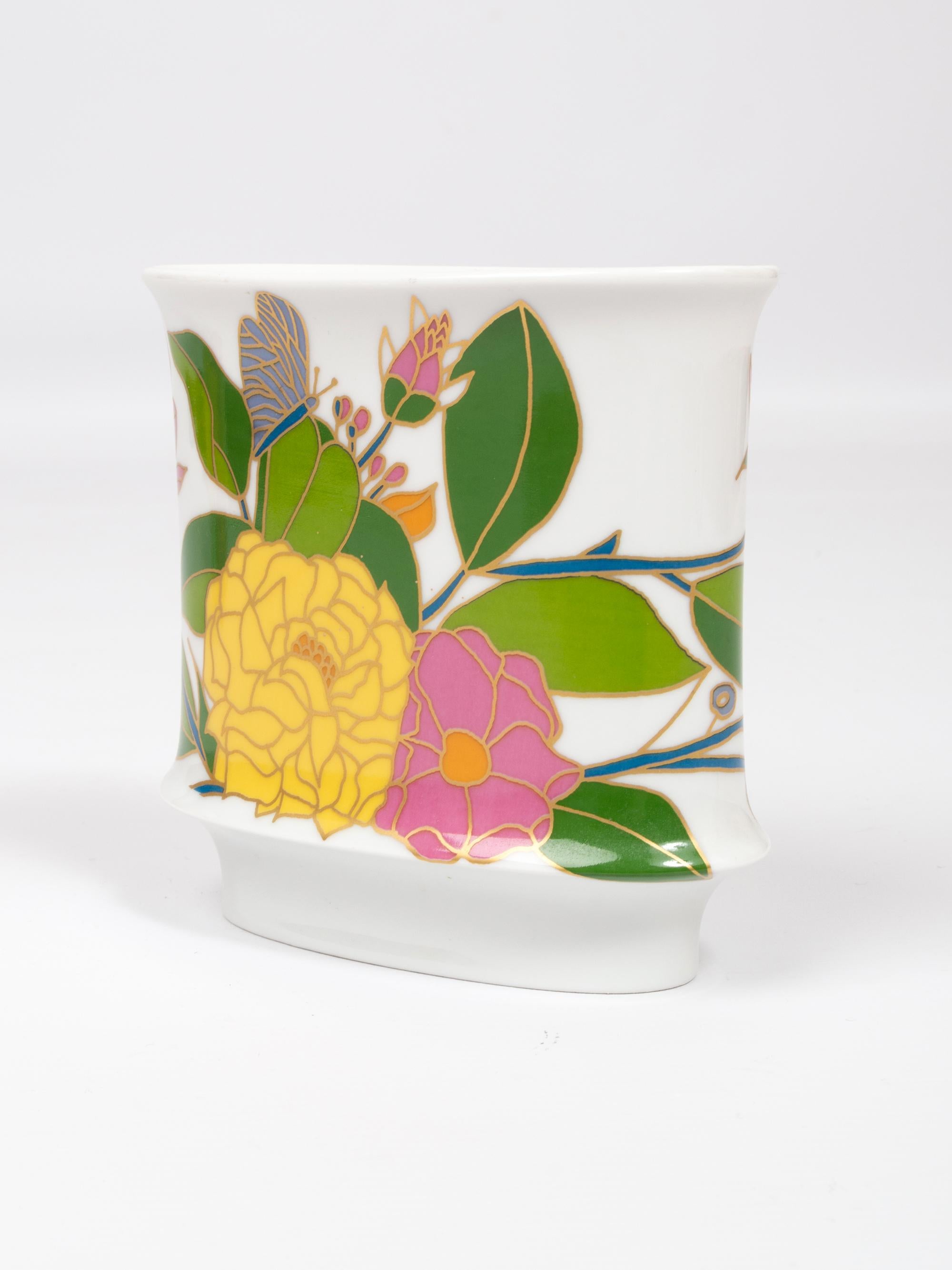 Porcellana Set di 2 vasi artistici in porcellana di W. Bauer per Rosenthal, Germania, circa 1970 in vendita
