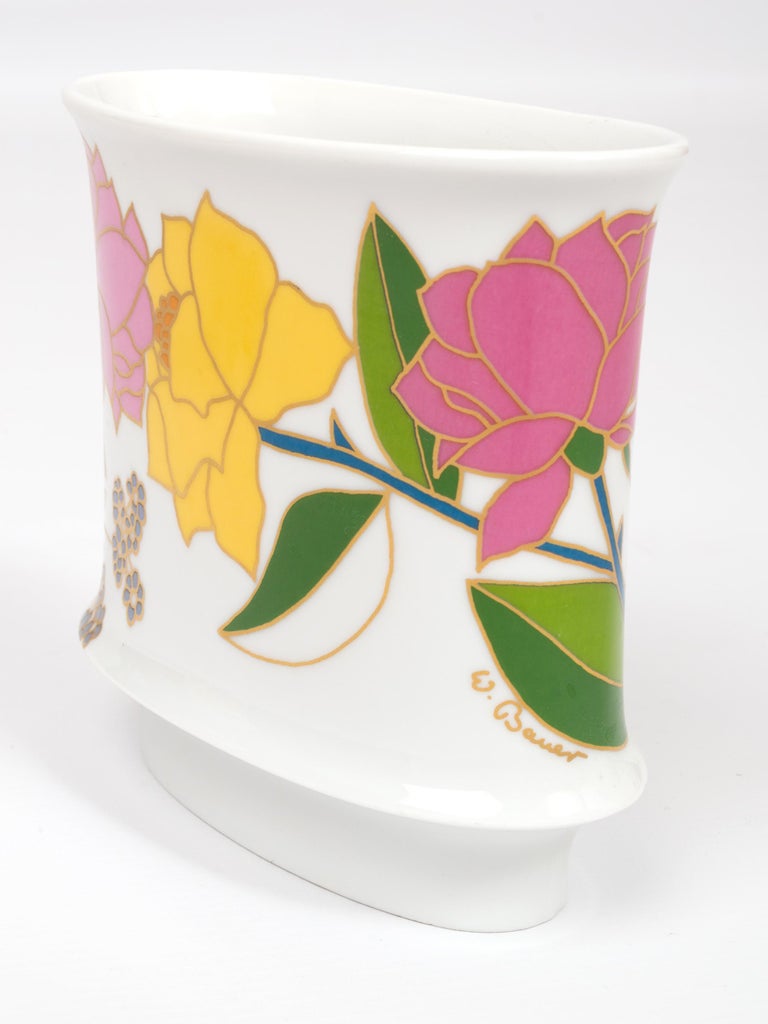 Set of 2 Porcelain Art Vases by W. Bauer for Rosenthal, Germany, circa