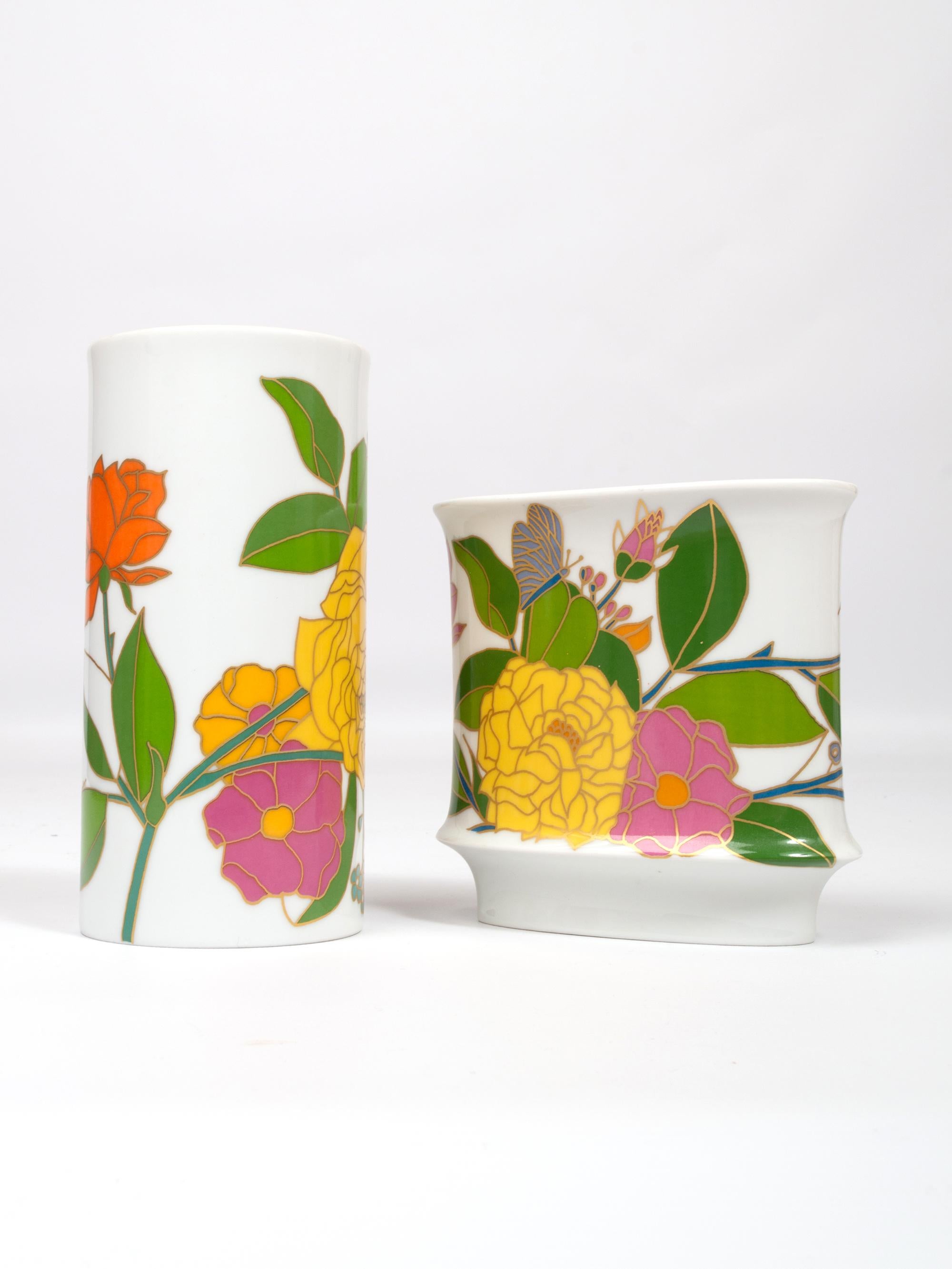 Set of 2 Porcelain Art Vases by W. Bauer for Rosenthal, Germany, circa 1970 For Sale 5