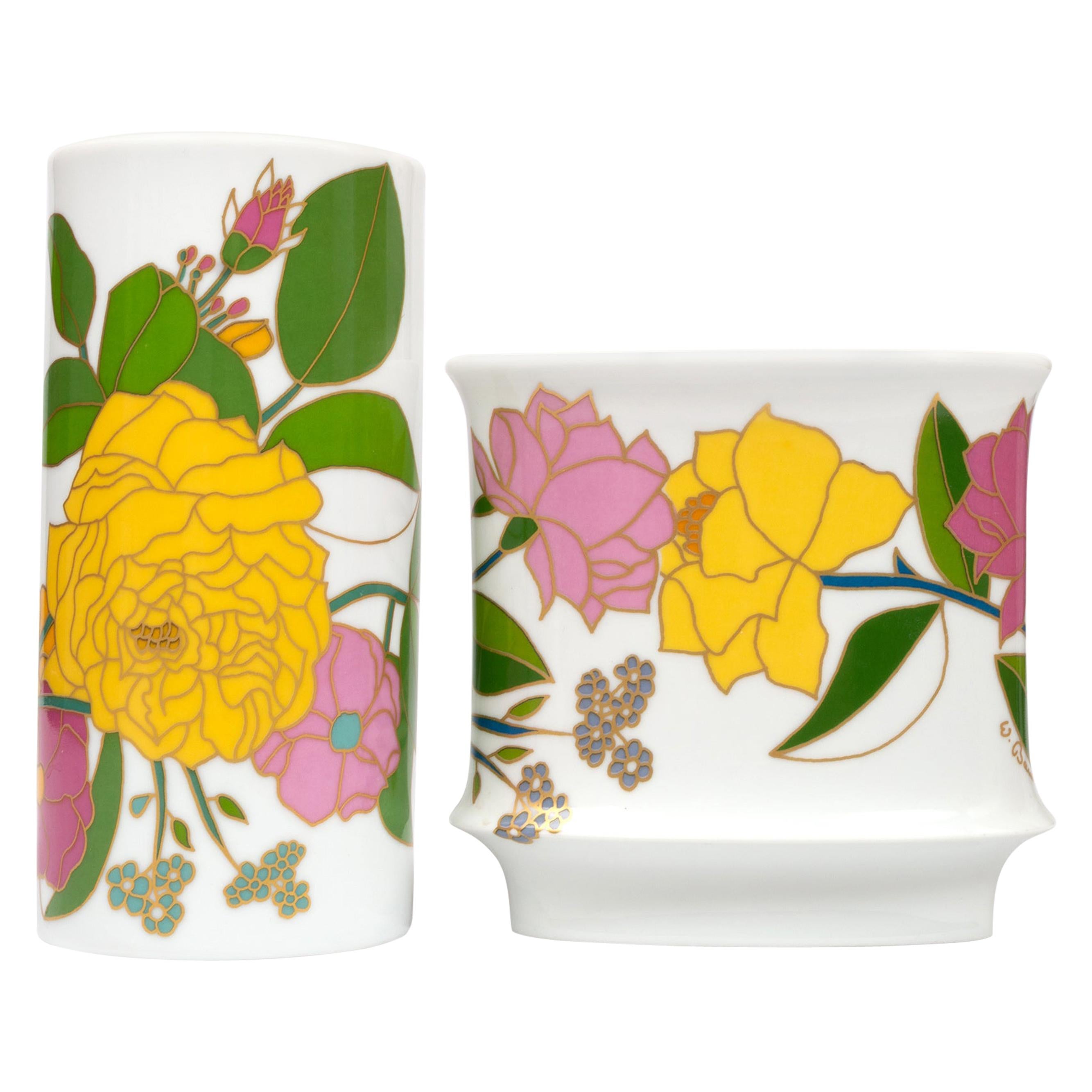 Set of 2 Porcelain Art Vases by W. Bauer for Rosenthal, Germany, circa 1970
