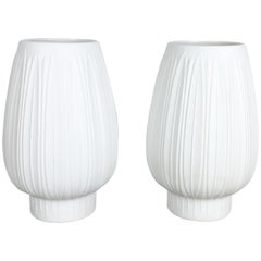 Set of 2 Porcelain Op Art "Artichoke" Vase by Heinrich Selb, Germany, 1970s