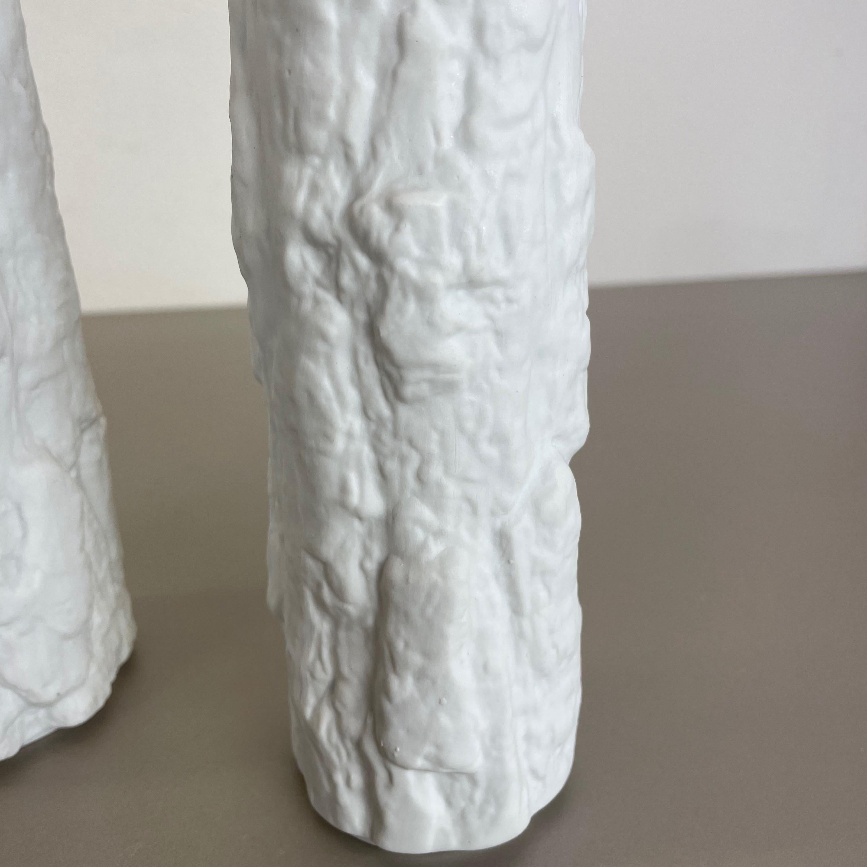 Ensemble de 2 vases en porcelaine OP Art Brutalist de Bareuther, Bavière, Allemagne, 1970 en vente 3