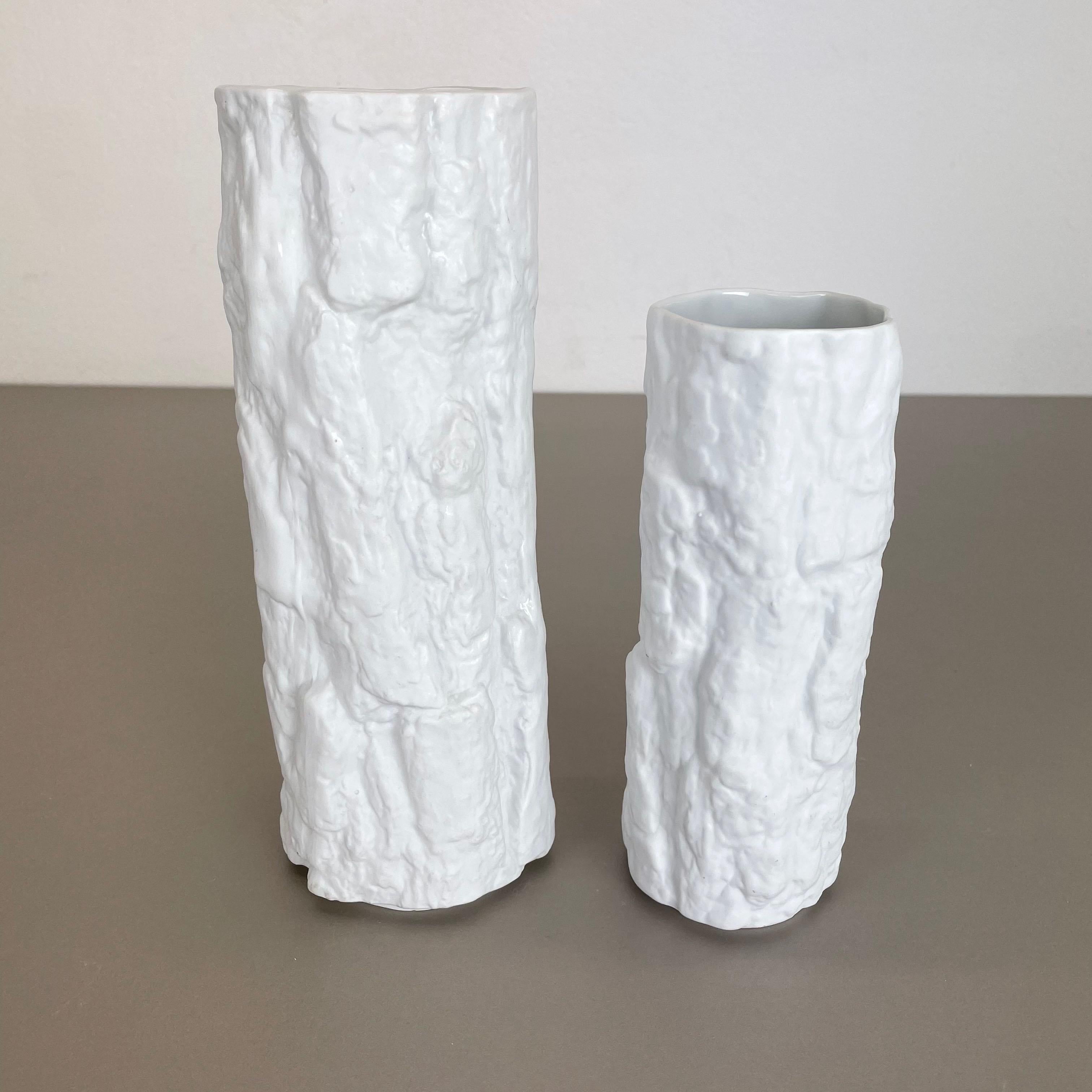 Set di 2 vasi in porcellana OP Art Brutalist di Bareuther, Baviera, Germania, anni '70 in vendita 5