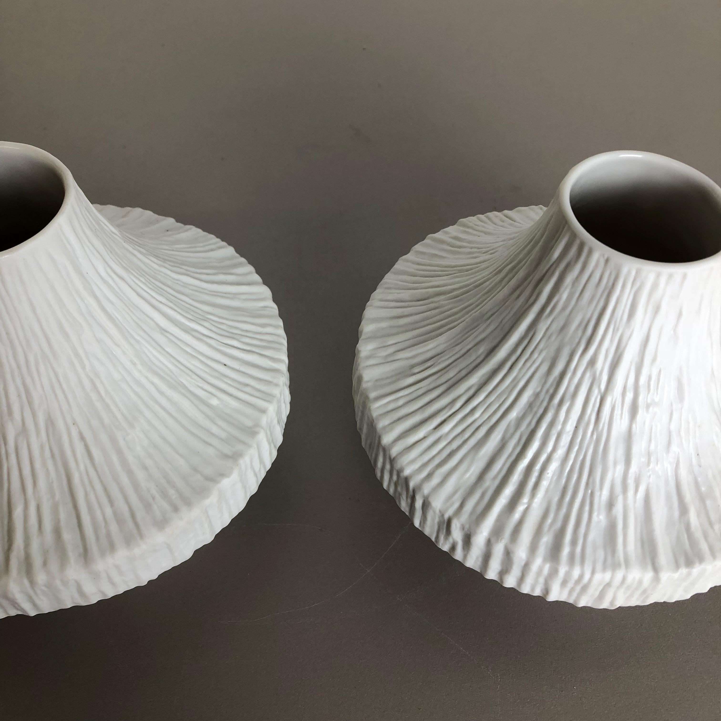 Ensemble de 2 vases Op Art « STONE » en porcelaine de Heinrich Selb, Allemagne, 1970 en vente 5