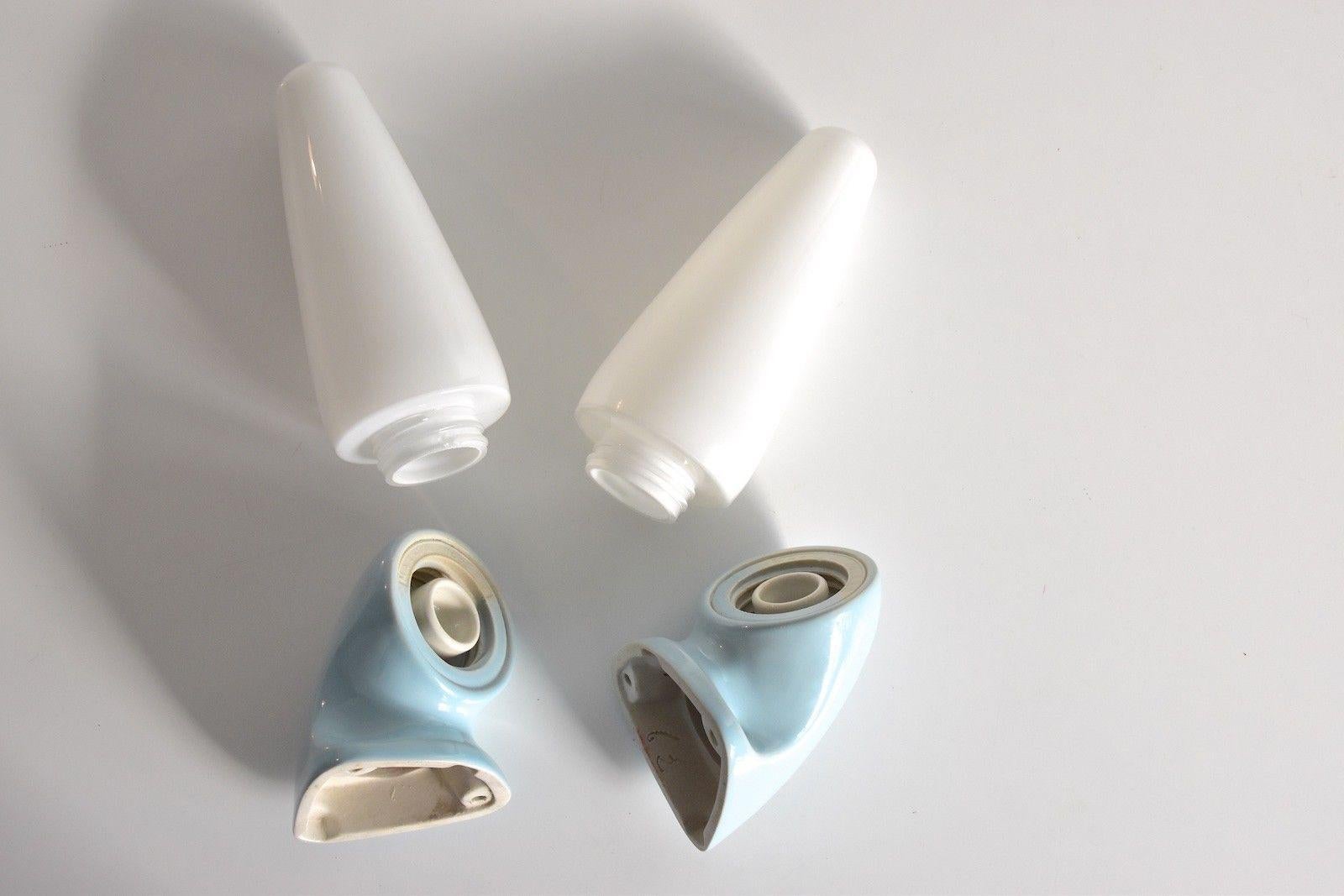 Set of 2 Porcelain Stig Carlsson Ifö Wall Lamps Made in Sweden In Good Condition In Krefeld, DE