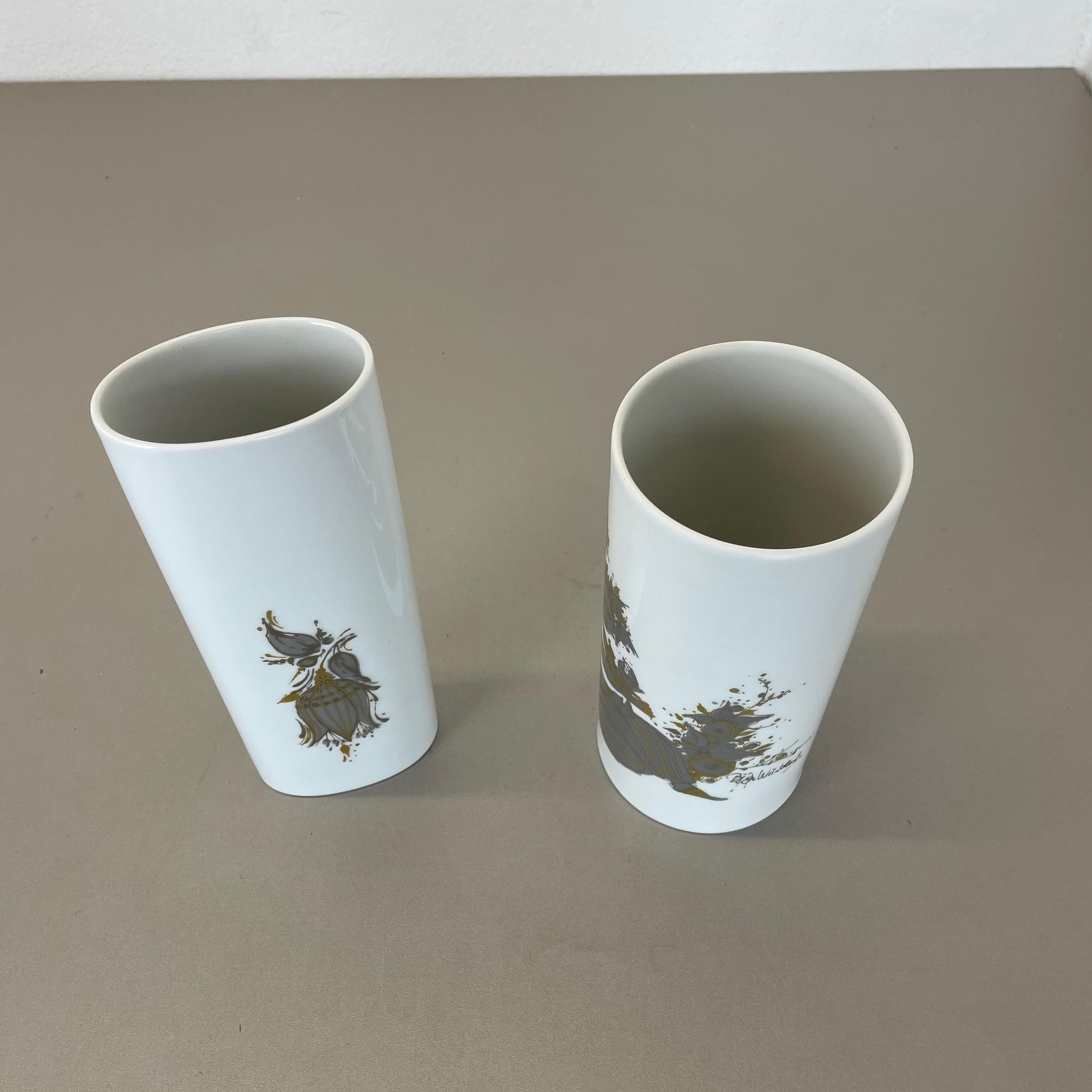 Set of 2 Porcelain Vase by Björn Wiinblad for Rosenthal Studio Line Germany 1970 For Sale 7