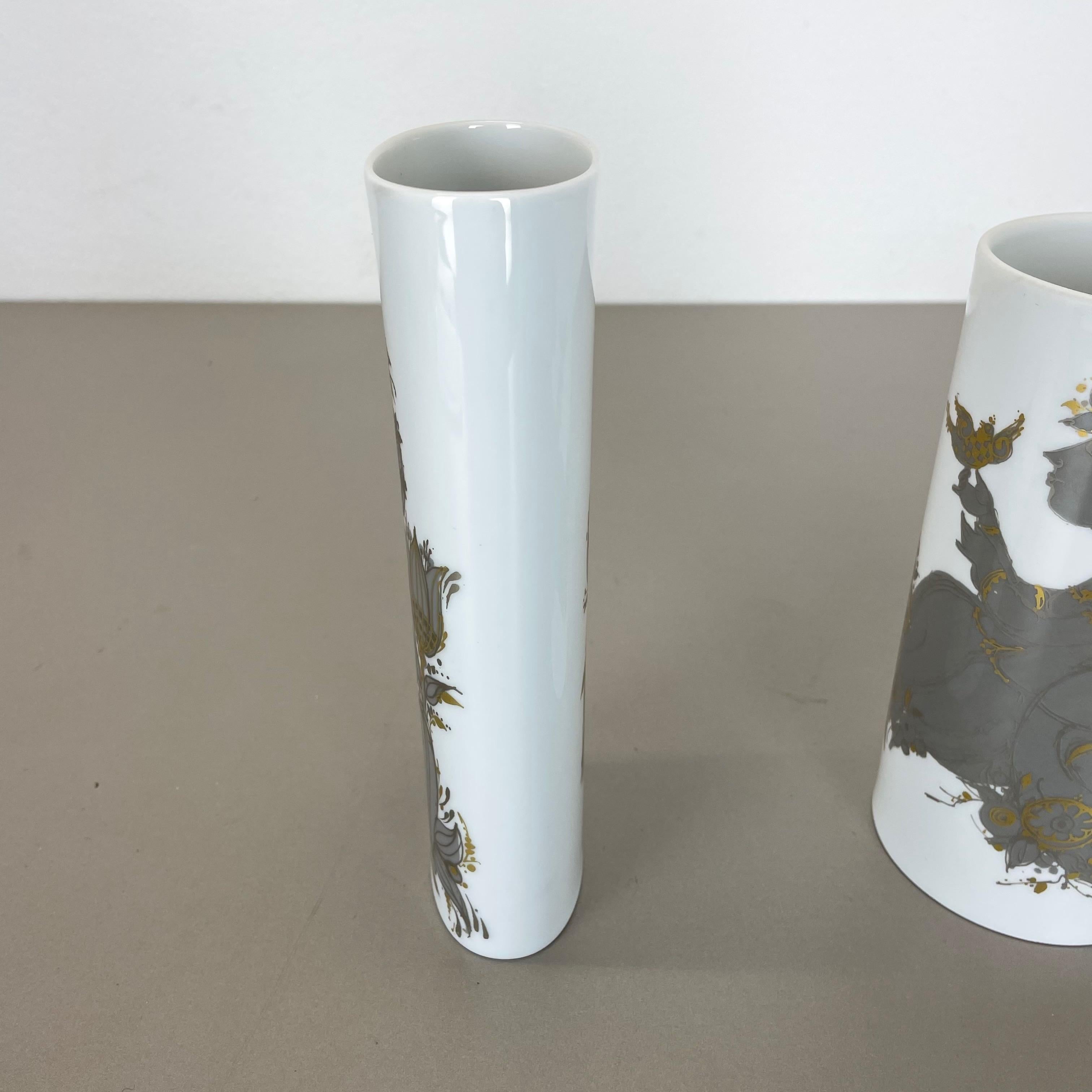 Set of 2 Porcelain Vase by Björn Wiinblad for Rosenthal Studio Line Germany 1970 For Sale 1