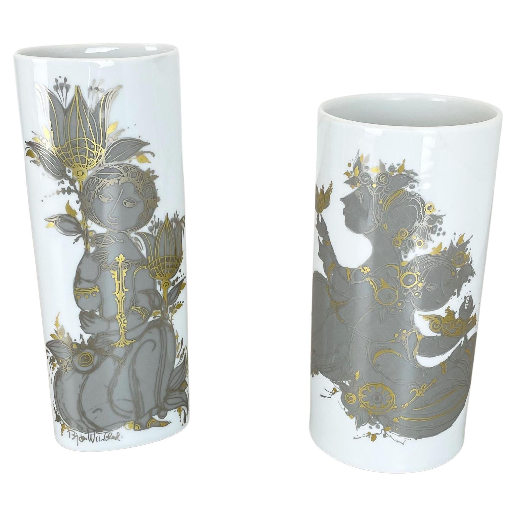 Set of 2 Porcelain Vase by Björn Wiinblad for Rosenthal Studio Line Germany 1970 For Sale