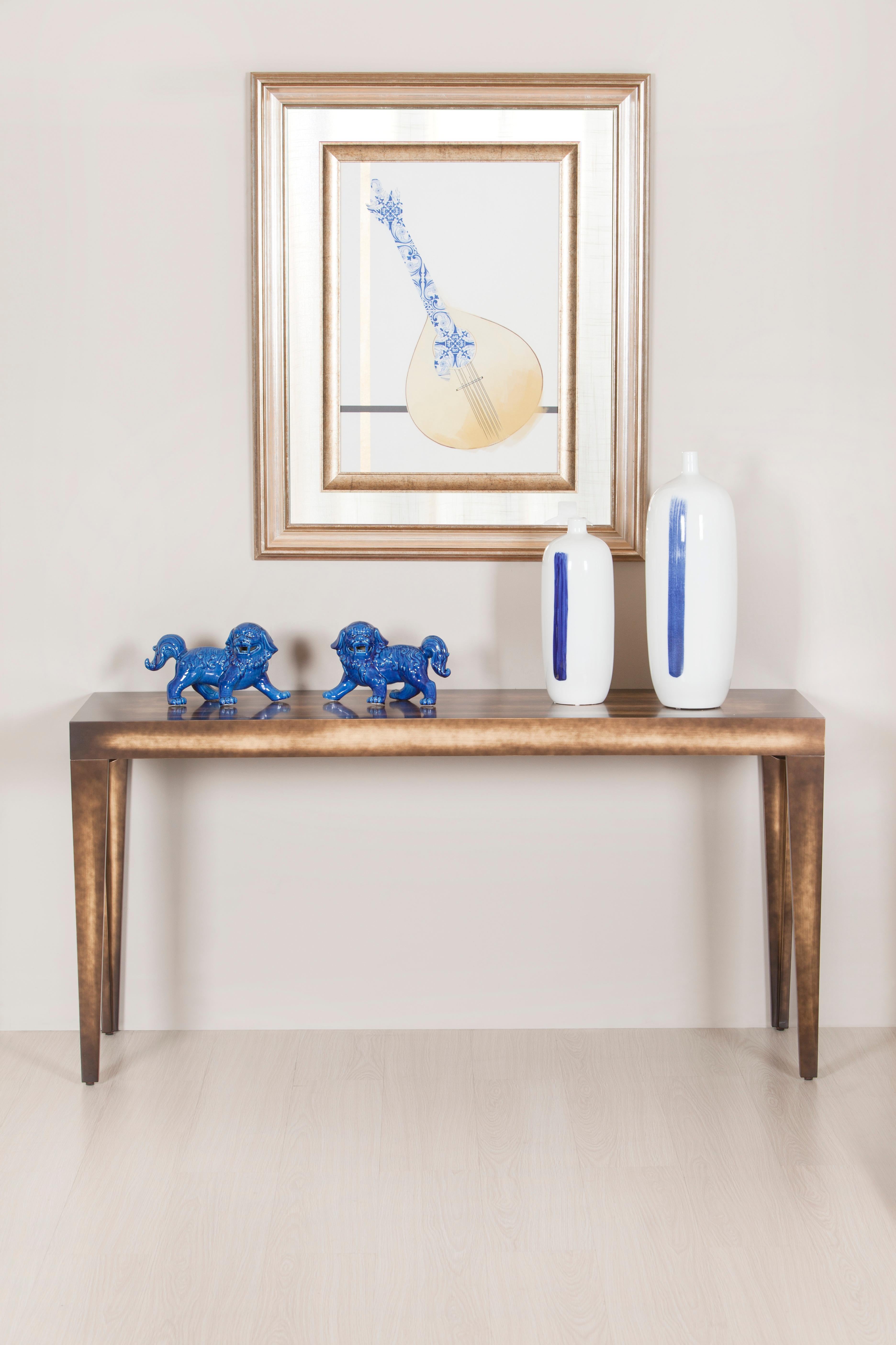 Set von 2 Zong-Vasen aus Porzellan, blau und weiß, handgeformt und handbemalt im Zustand „Neu“ im Angebot in Lisboa, PT