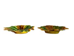 Satz von 2 portugiesischen Majolika-Blatt-Tellern aus dem Besitz von Andre Leon Talley