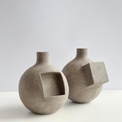 Ensemble de 2 vases sculpturaux négatifs et positifs de Karin Amdal
